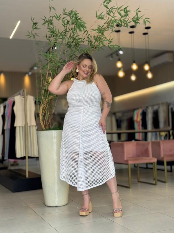 vestido tricot assimétrico verde musgo